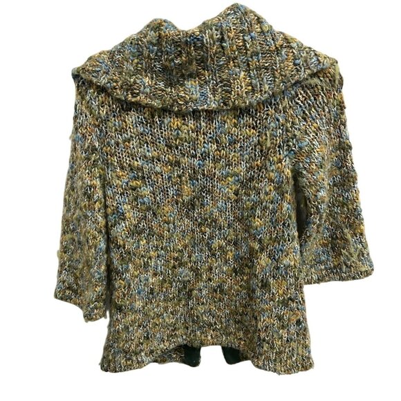 Leo and Nicole Multicolor Knit Cardigan Oversized Shawl Collar Sz Small - Picture 2 of 11